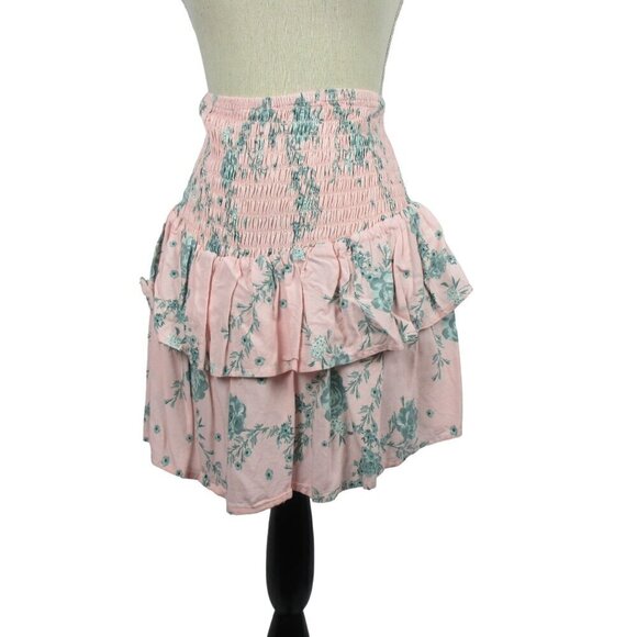 ELOQUII Tiered Floral Mini Skirt With Smocking A Fine Romance Size 18 - Picture 4 of 9